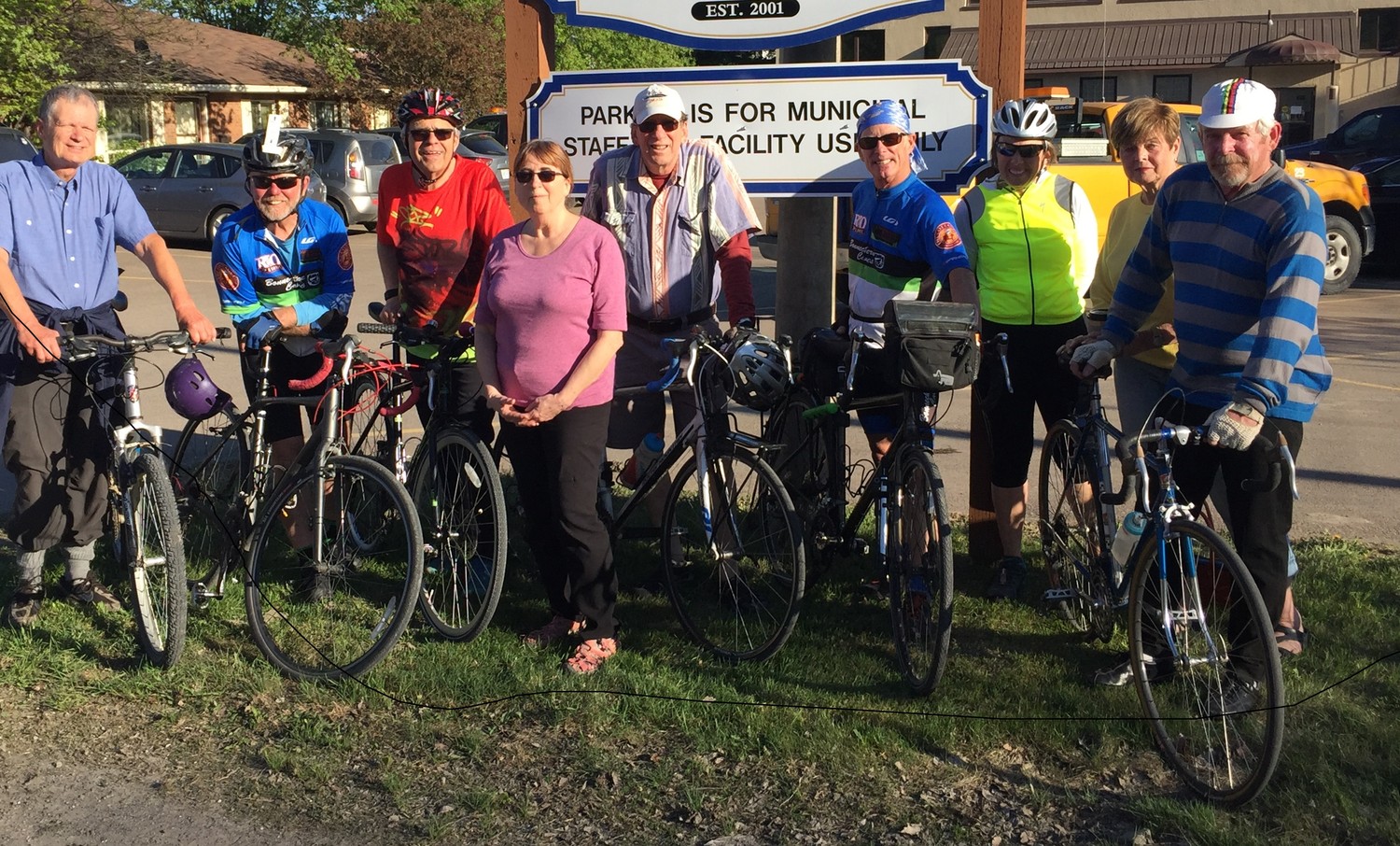 At the launch of the Renfrew County Seniors Active Transportation on May 17, 2018. From left: Ole Hendrickson (Morrison's Island), Chris Hinsperger (Eganville), Andy Kalnins (McNab), Kathy Eisner (Golden Lake), Ish Theilheimer (Golden Lake), Bob Peltzer (Bonnechere Valley), Debbie Fiebig (Admaston), Pat Krose (Whitewater), Dave Fleming (Cobden)