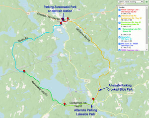 <b>Map of Tour de Kamaniskeg Route</b><br />Map of Tour de Kamaniskeg Route
