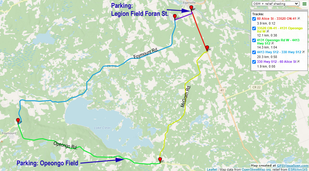Tour de Lake Clear Map Tour de Lake Clear Map | Route map for the Tour de Lake Clear